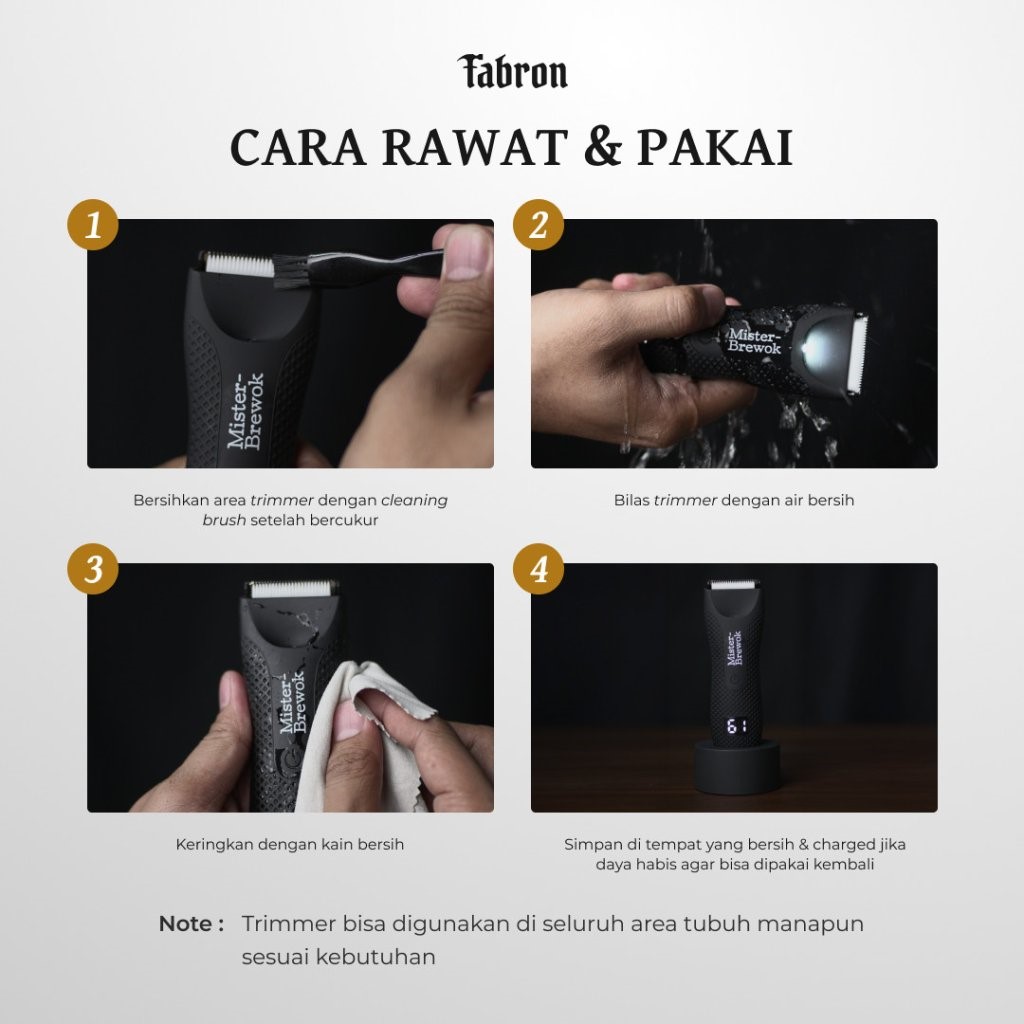 Misterbrewok Beard & Body Trimmer - Alat Cukur Elektrik Brewok, Rambut & Area Sensitif - Gambar 3