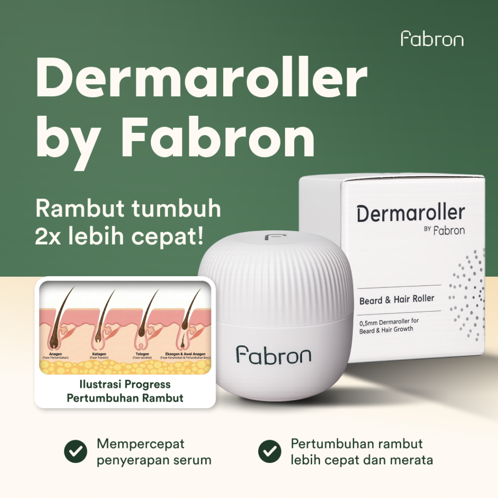 Bundling Beard & Hair Roller Fabron Putih + Alcohol 70%