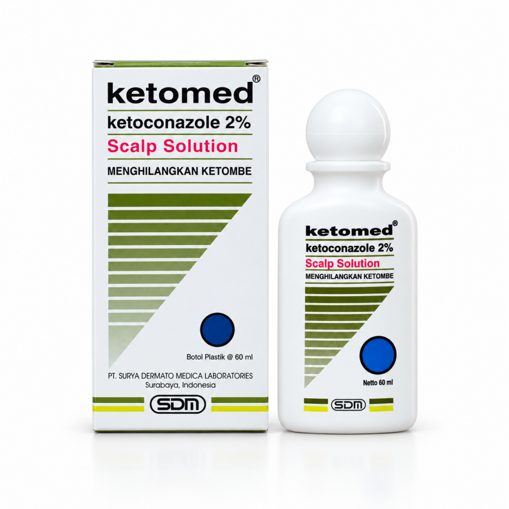 Ketomed Shampoo 60ml Ketoconazole 2% - Shampoo Anti Ketombe, Gatal & Kulit Kepala Berminyak